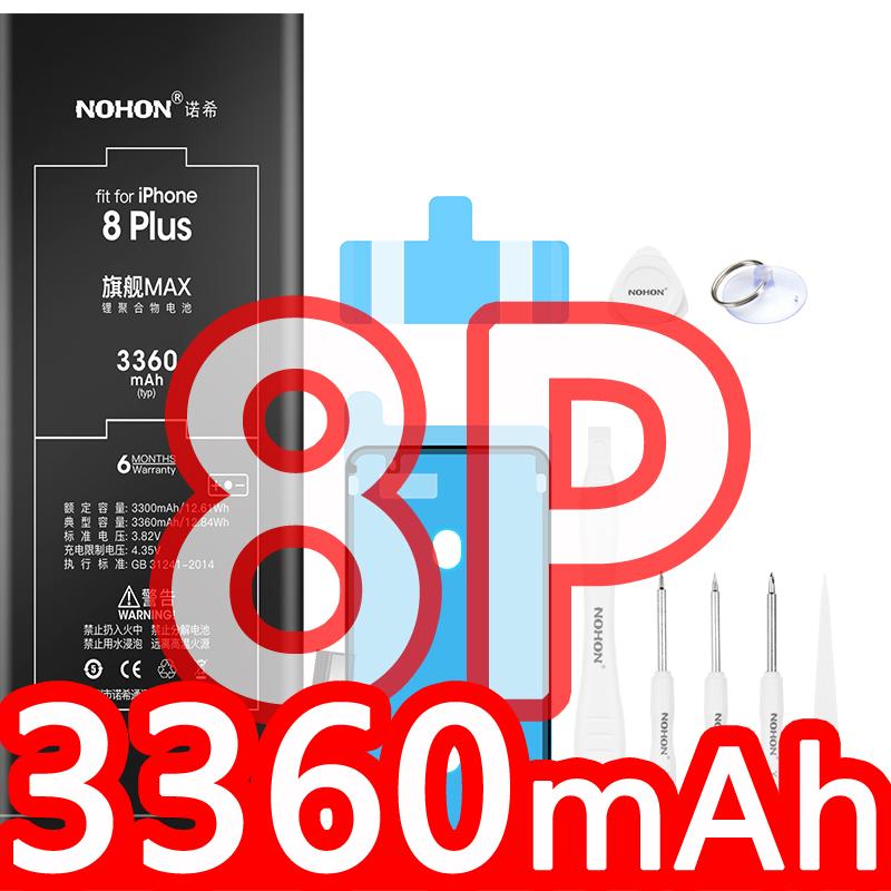 Battery NOHON Replacement Lithuim Polymer High Capacity For Apple iPhone 11Plus 11 XSMAX XS XR X 8 8Plus 7 7Plus 6 6Plus 6S 6SPlus SE2