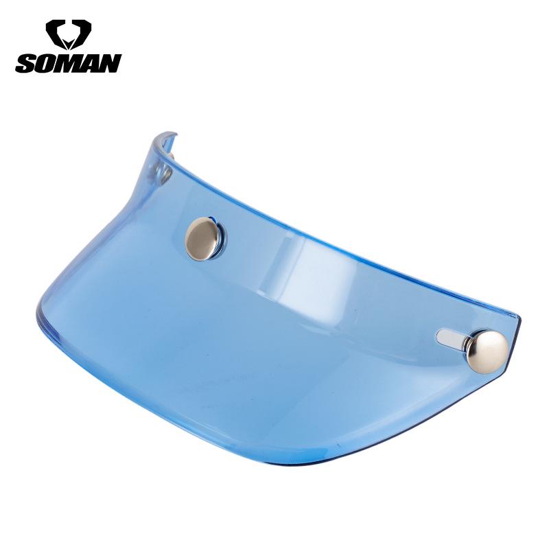 Retro Motorcycle Helmet with Three-Button Sunshade Brim - Half Helmet Design