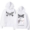 Худи с принтом Death Black Metal Mayhem Женское Винтажное Повседневное С капюшоном Спортивный костюм Мужская мода Готический Рок Оверсайз