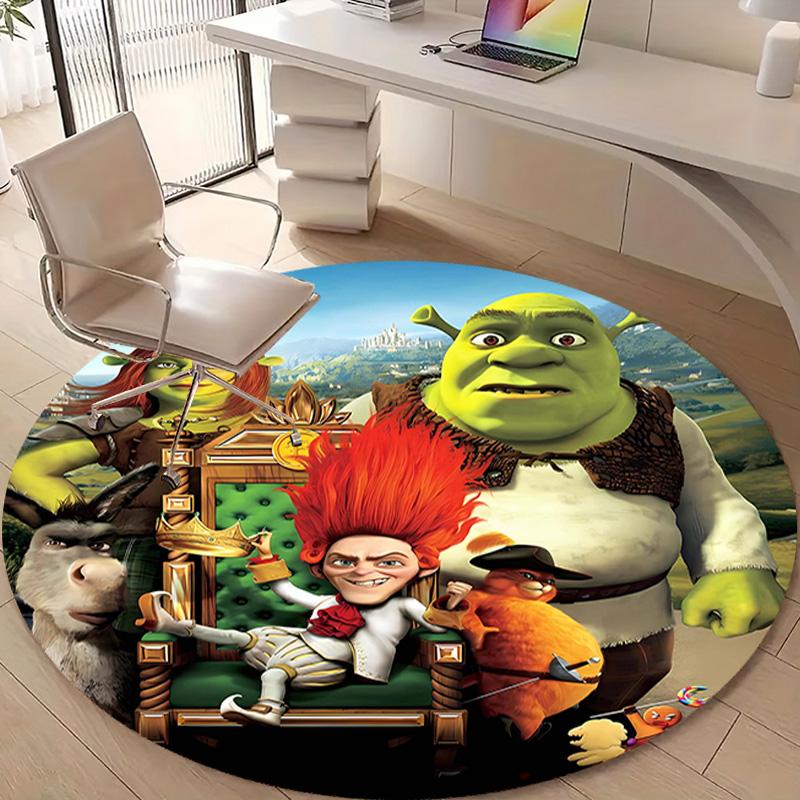 1pc Shrek1 Design Printed Area Round Carpet for Bedroom Living Room Home Decor Rugs Mat Non Slip Mat Rug for Bedside