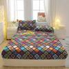Simple 3-Piece Modern Bohemia Pattern Matte Three Piece Fitted Sheet Set, Bedroom Printed Bed Cover Set, Bedding