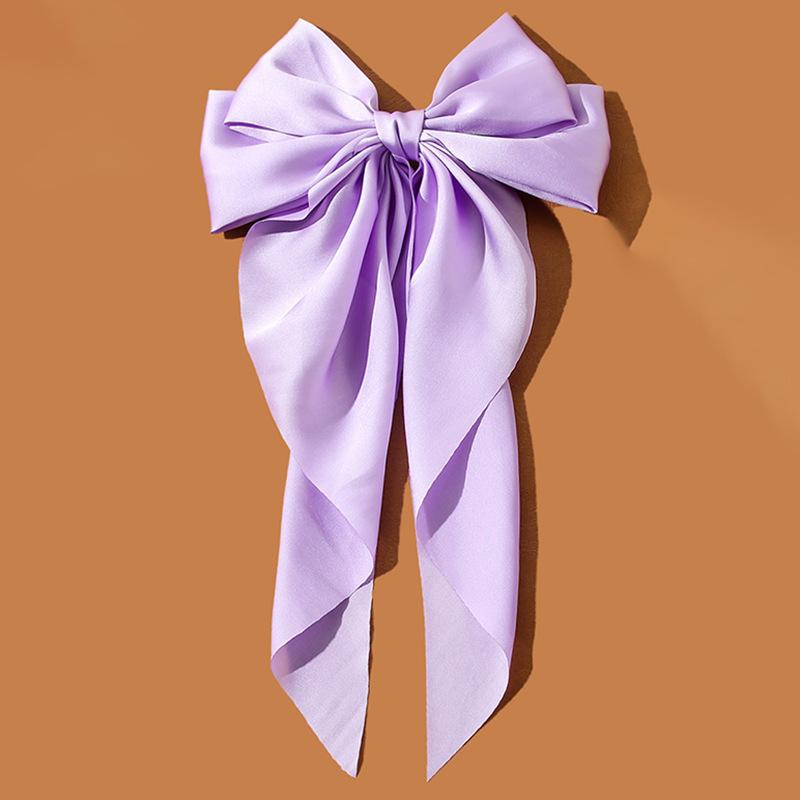 Silky Satin Hair Bows Big Hair Bows for Women Hair Ribbons Long Tail Big Bows Hairpin Spring Clips Hair Accessories for women