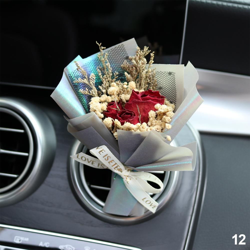 Car Air Outlet Perfume Decoration Immortal Dried Bouquet Small Fresh Air Conditioning Mouth Gypsophila Paniculata Fragrance Clip