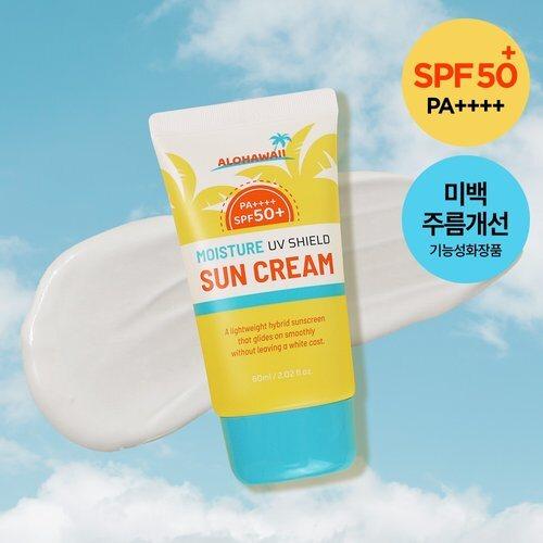 (1+1) Aloha Hawaii UV Shield Moisture Sunscreen 60ml SPF50+ PA++++ / Non-whitening, mixed-color sunscreen sunblock_631373