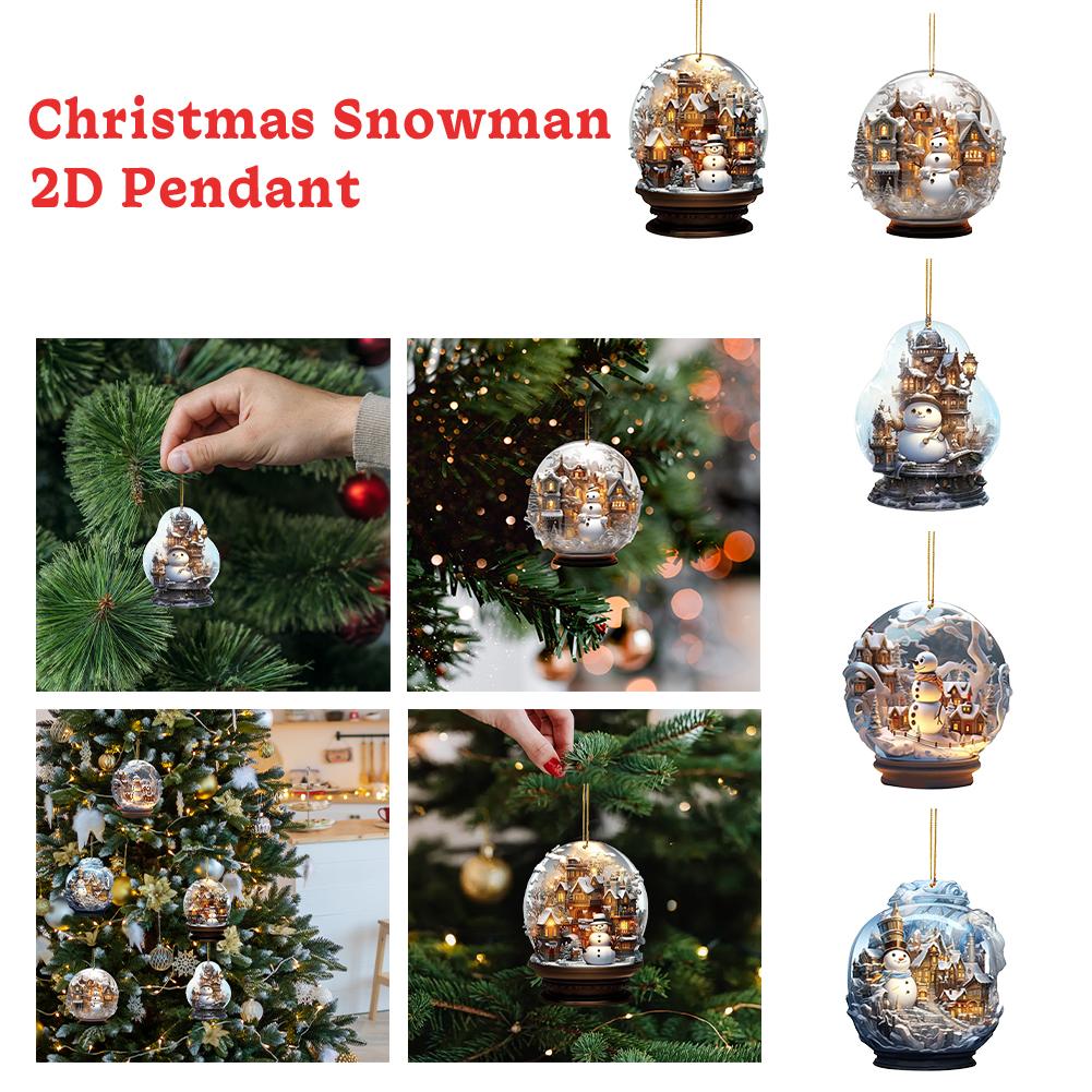 Мультяшный снеговик акриловое украшение на елку подвеска для сада легкая и праздничная вечеринка A0D0