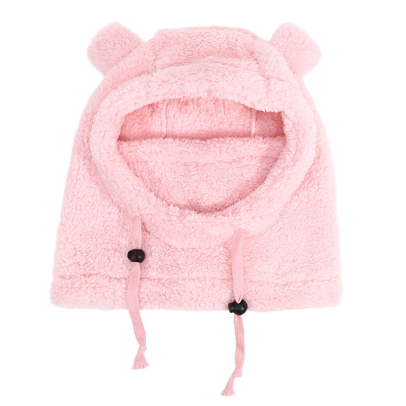 Face Cover Helmet Cap For Children Cold-proof Warm Hat Ski Children Thermal Headgear Kids Plush Scarf One Piece Beanie