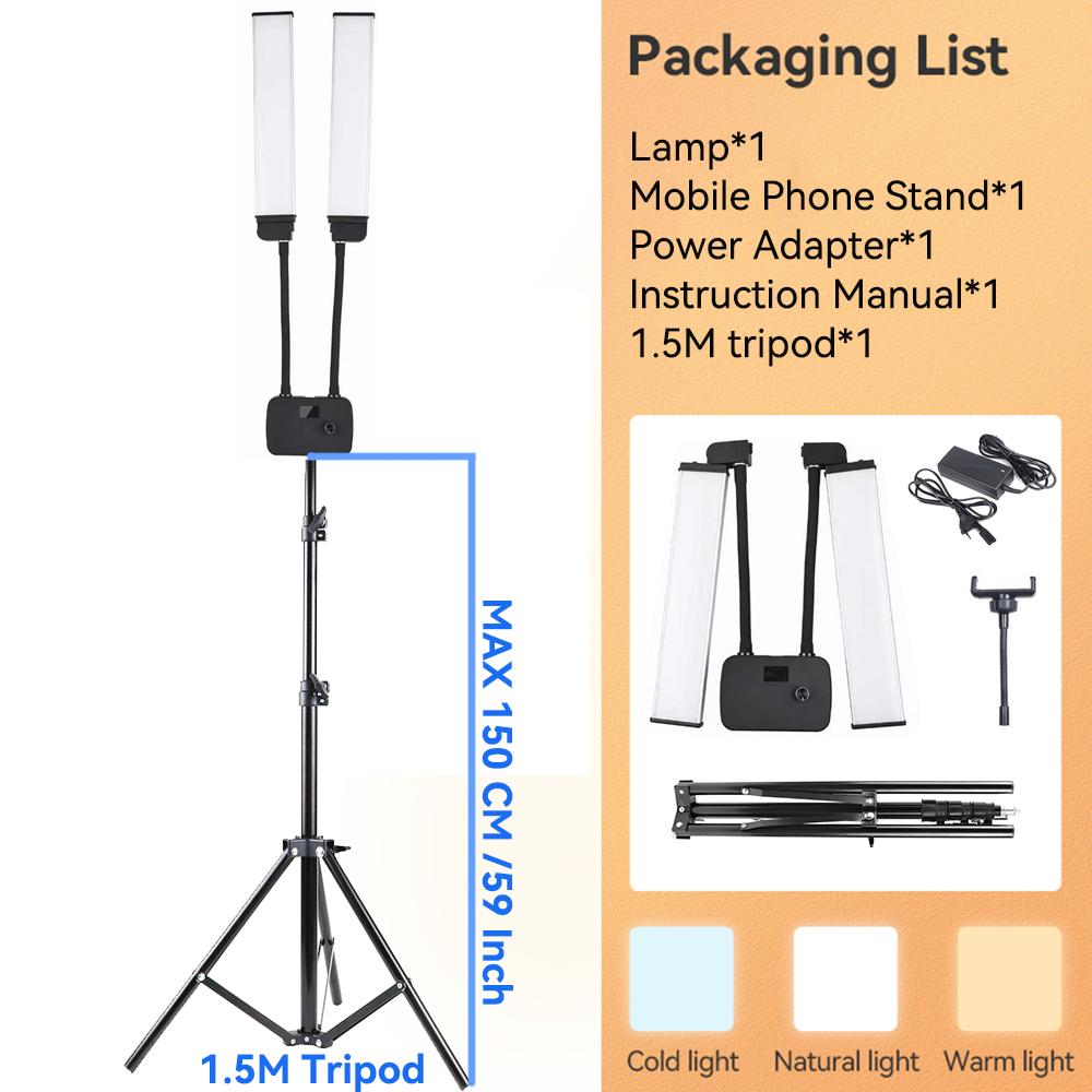 LED Video Light Lash Lamp with Tripod Phone Holder Floor Lamp Lash Light for Makeup Tattoo Photography Selfie Video Recording