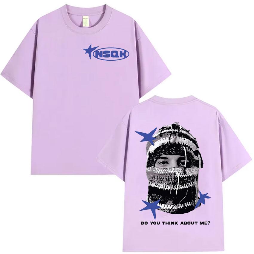 Рэпер NSQK Do You Think about Me Tour 2025 Новая футболка Мужская Хип-хоп Мода Одежда Футболки Винтажная Оверсайз Хлопковая футболка