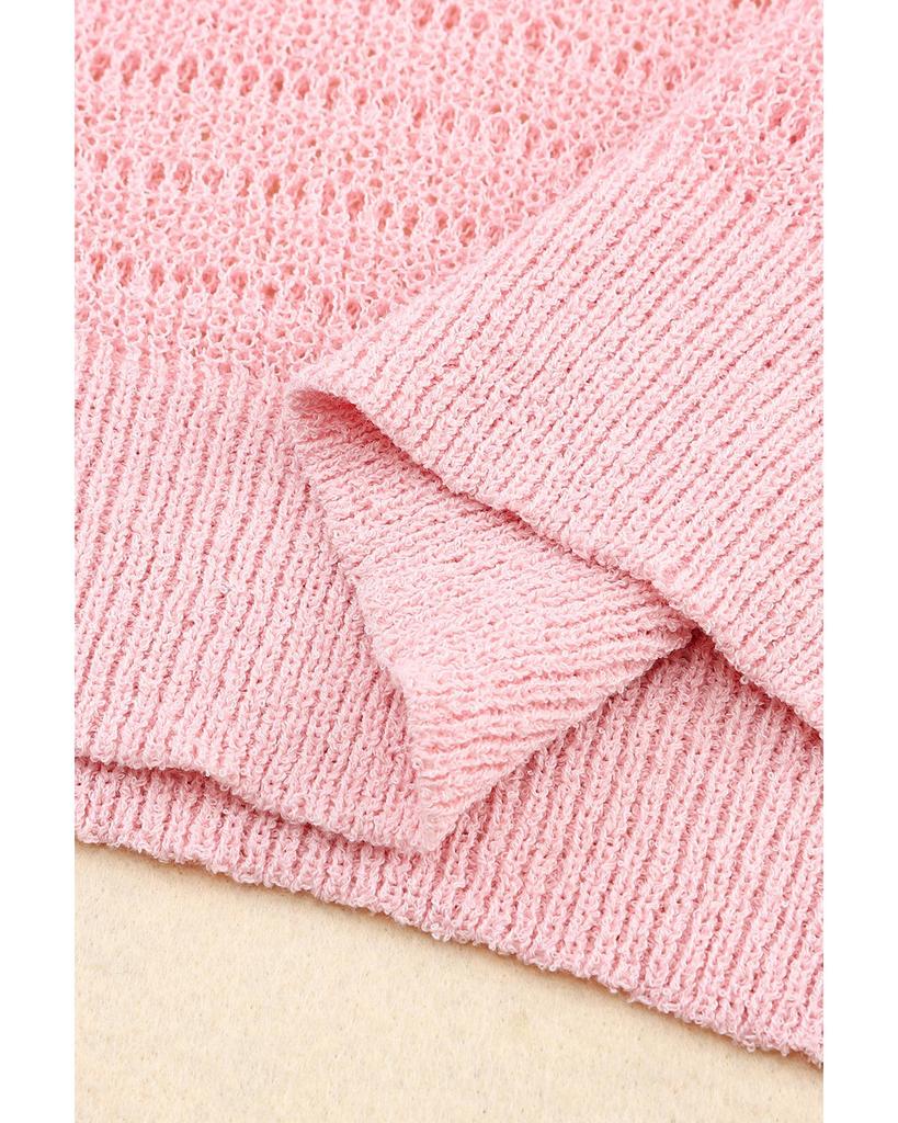 Azura Exchange Топ с длинными рукавами и ажурной вязкой