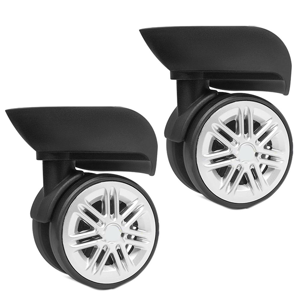 2 шт. сменные роликовые колеса для тележки, сверхпрочные роликовые колеса для багажной коробки, чемодана, поворотные на 360 градусов, бесшумные колеса