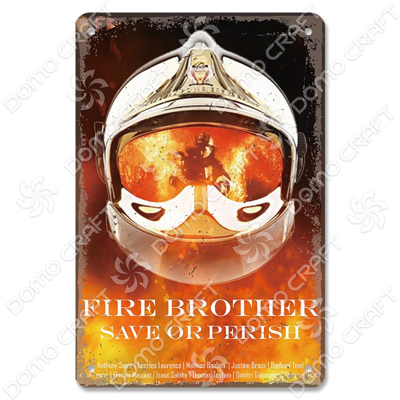 Винтажный жестяной знак пожарного, металлическая пластина, классический металлический постер из фильма «Пожарный», Настенный декор для гаража, клуба, отеля, дома