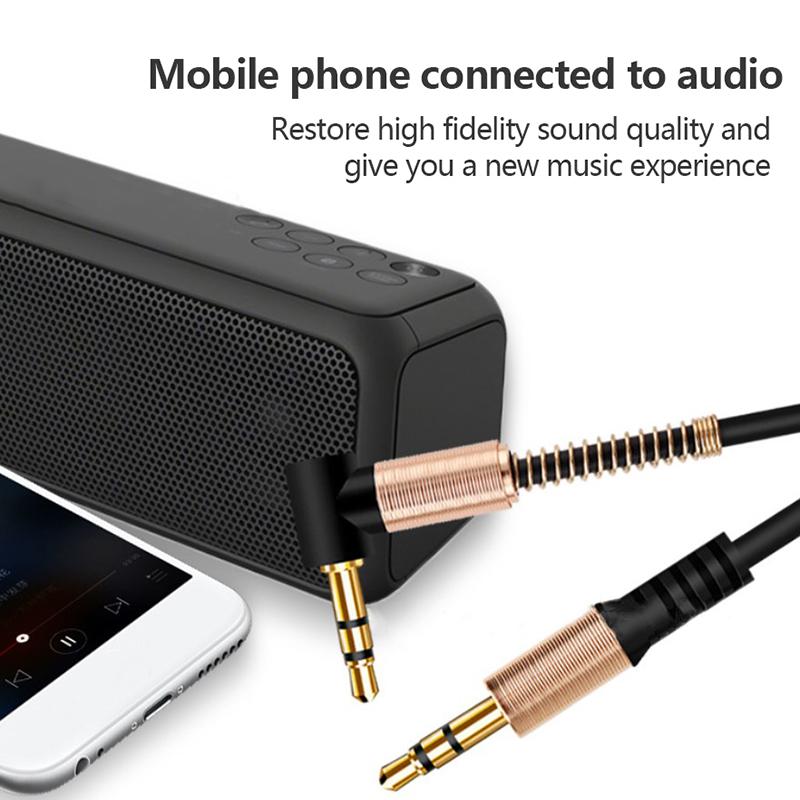 3,5-миллиметровый аудиокабель с разъемом для автомобиля, пружинный Aux-кабель, позолоченные кабели с разъемом «папа-папа»
