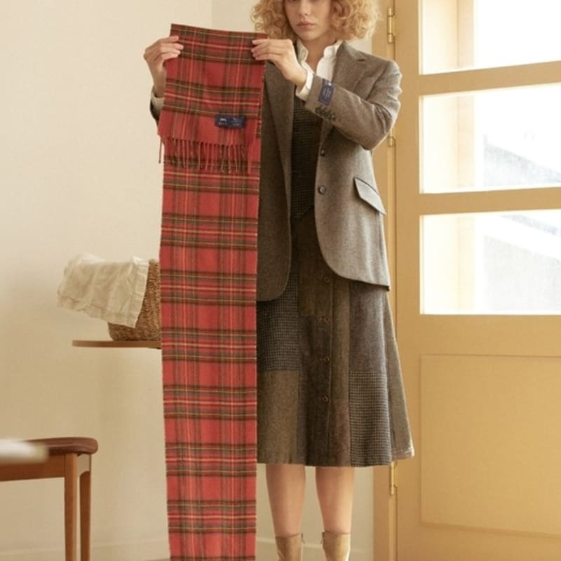 ABRAHAM MOON Шарф из мериносовой шерсти 25 см - Античный Королевский Стюарт