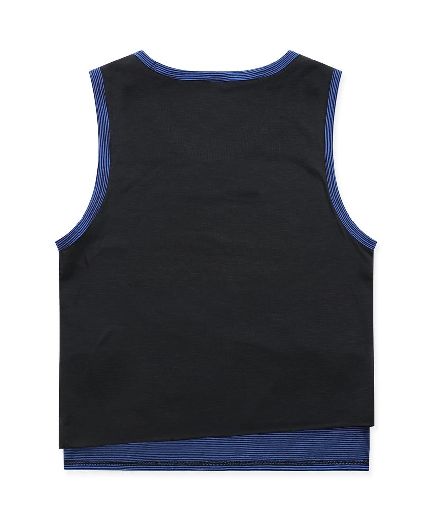 GLACK Gt186 Slope Reversible Stripe Sleeveless (Black/Navy)