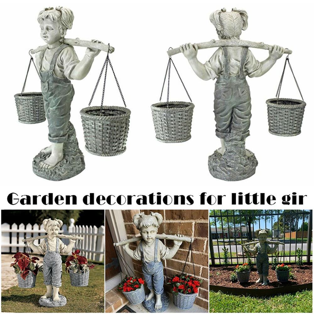 Decoration Outdoor Statues Two Tone Stone Garden Statues Little Girl Garden Statue Garden Decor
