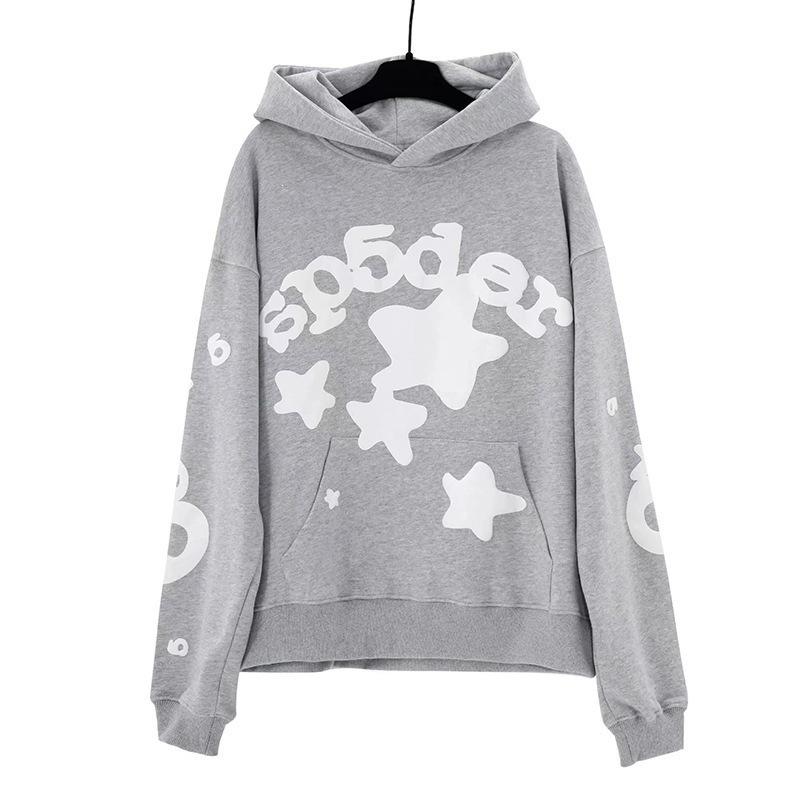 New pullover print American trend street heavy loose men's and women's hooded sweater set