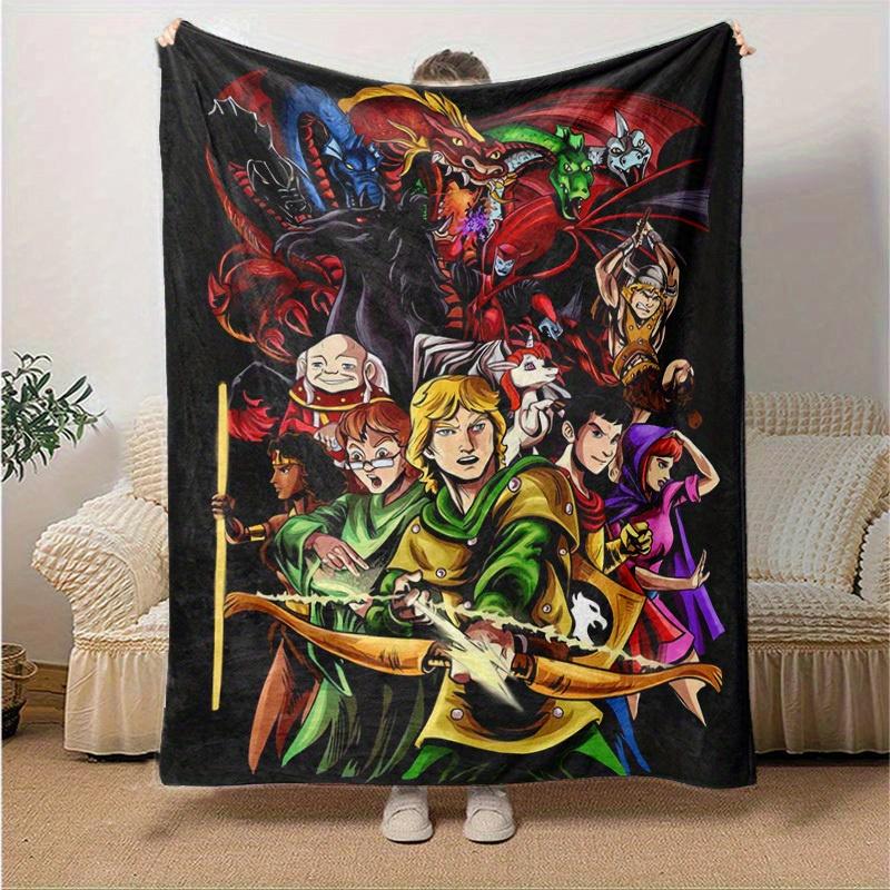 1pc Dragon's Lair Home Decor Blanket: A Cozy Flannel Throw for Your Couch, Perfect Gift for Bedroom, Living Room, Travel, Camping, Car, Beach, Office