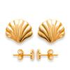 [D7434] - Gold Plated 'Coquille Saint Jacques' Gold Plated Earrings - 5x6 Mm
