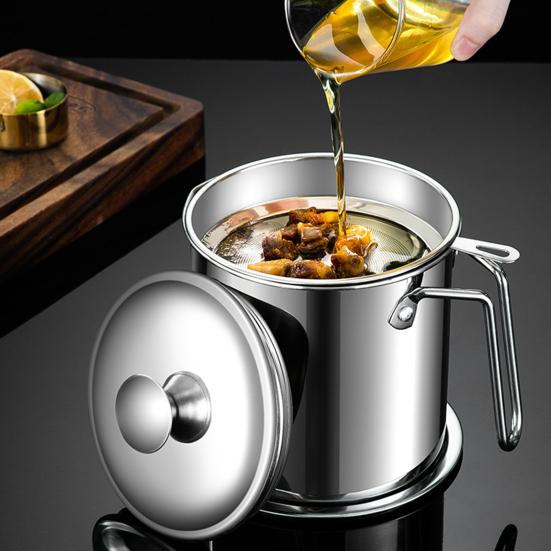 Контейнер для жира и бекона с сеткой 1,8 л, большой емкости, масляный фильтр, легко чистится, продуманный подарок