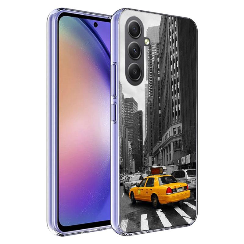 NYC Yellow Taxi Cabs Cover For Samsung A54 A34 A24 A14 A53 A33 A23 A13 A52S A32 A22 A12 Phone Galaxy A03 A04 A02S A42 A73 TPU Ca