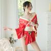Erotic Lingerie Large Size Sexy Deep V Japanese Kimono Cute Playful Cosplay Bathrobe Hollow Set