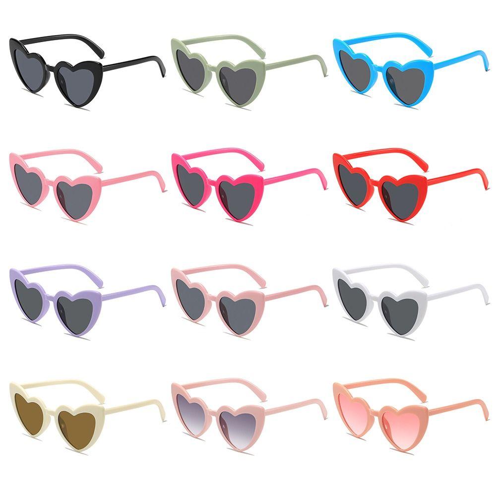 Trendy Pink Heart Sun Glasses UV Protection Street Shooting Shades for Women