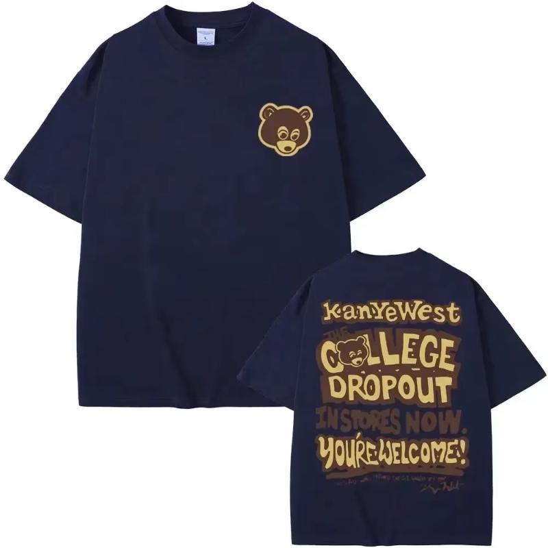 Футболка с самым известным Kanye The College Dropout Унисекс и feУнисекс принты винтажный хип-хоп рэп вестерн Футболка Унисексс кэзуал