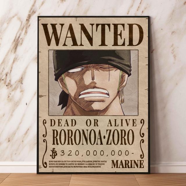 Холст, настенное искусство, интегрированное изображение Bounty Wanted Zoro, украшение для детской спальни, современная гостиная, комическая картина