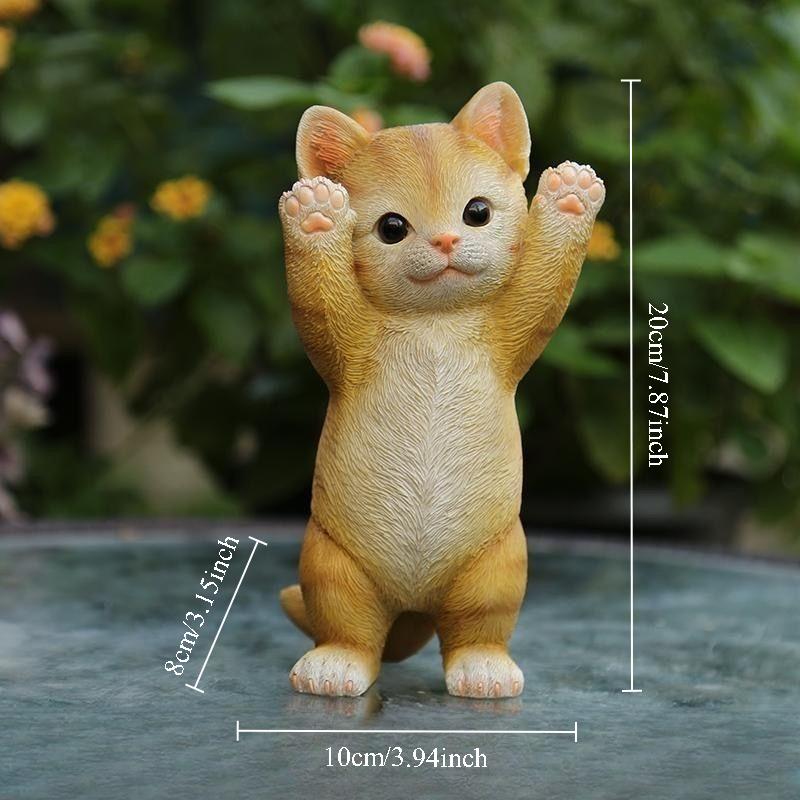 Милая фигурка кошки, снятие тревоги, настольное украшение, офисный орнамент для снятия стресса, домашний декор, статуэтка животного, смоляная скульптура котенка