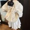 Solid Color Crochet Tote Handbag Summer Beach Scarf Decor Fashion Women's Mesh Woven Shoulder Bags Large Capacity Knitting Underarm Bag CLE