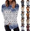 Women's Casual Fashion Print Long Sleeve Round Neck Pullover Top