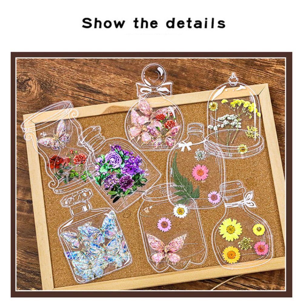 20 шт. Сделай сам ПЭТ-наклейки Прозрачные Зажимы для страниц с цветами Закладка из прессованных цветов Любителям чтения