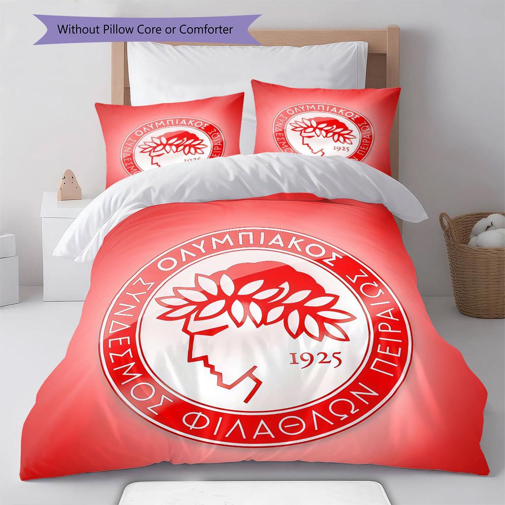 Olympiacos Bedding Quilt Set Quilt Cover Pillowcase Home Decoration Birthday Gift (1 * duvet cover + 2 * pillowcase, without core)