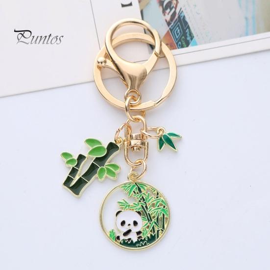 Новогодний брелок с пандой, бамбуковый венок, кулон, полированный зажим для омара, легкая сумка через плечо, школьный ранец, украшение, кулон, брелок