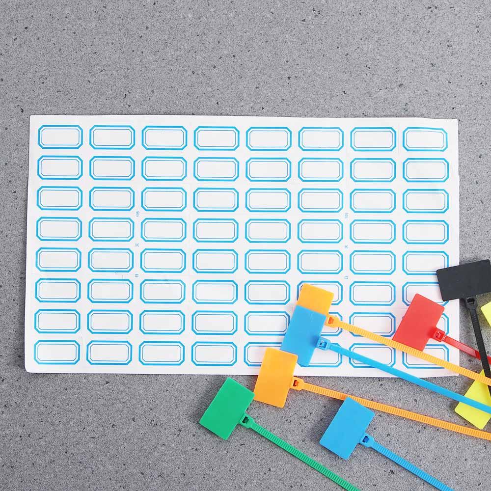 50pcs Markers Self-locking Plastic Loop Cable Winder Wire Ties Tag Labels