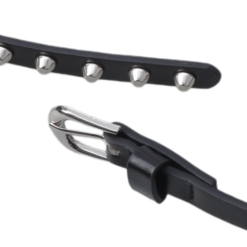 Ремень с заклепками для леди, пояс на талию с двойной петлей, модный узкий ремень с пряжкой-булавкой, пояс для джинсов и брюк, женские аксессуары