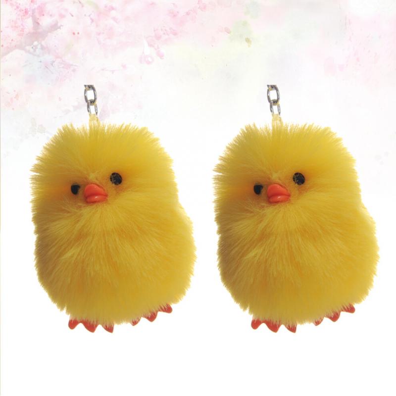 2Stk Schlüsselanhänger Gelb Plüsch Kreativ Bag Charm Anhänger