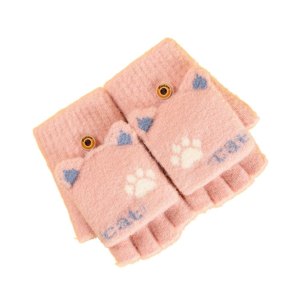 Screen Gloves Windproof Kids Knitted Gloves Autumn Winter Gloves Women Flip Gloves Outdoor Gloves