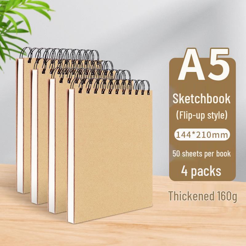 A4 Hardcover Spiral Sketchbook for Art Students & Children, A3/A4/8K Drawing Pad