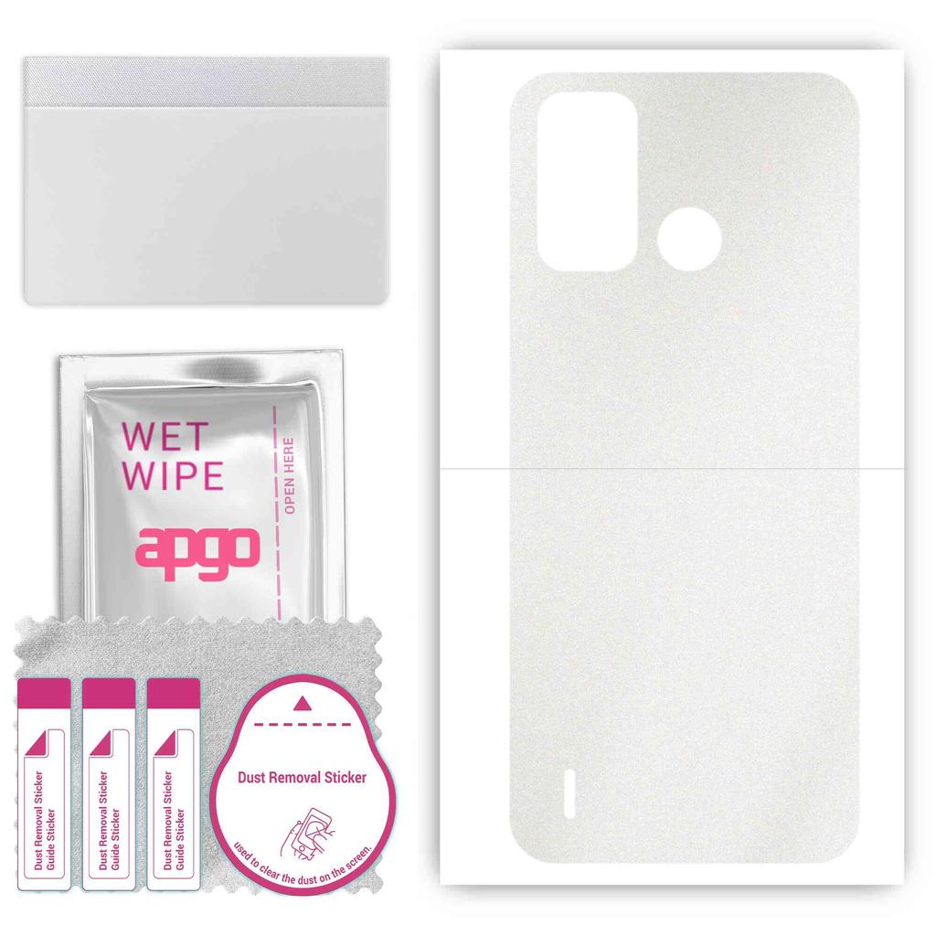apgo Protective Skin Sticker for the Back Compatible with Tecno Pop 5X, Wrap Film, Foil, Vinyl - Pattern Matte Transparent
