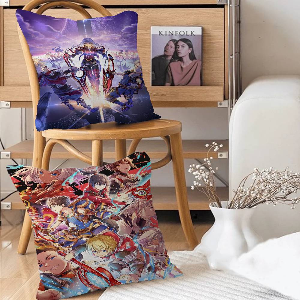 Anime Xenoblade Chronicles Office Cushion Pillowcase Car Cushion Cover45X45Cm Lumbar Pillowcase Sofa Pillowcover