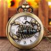 Scorpion Carved Retro Roman Numerals Unisex Quartz Pocket Watch Necklace Watches Pendant