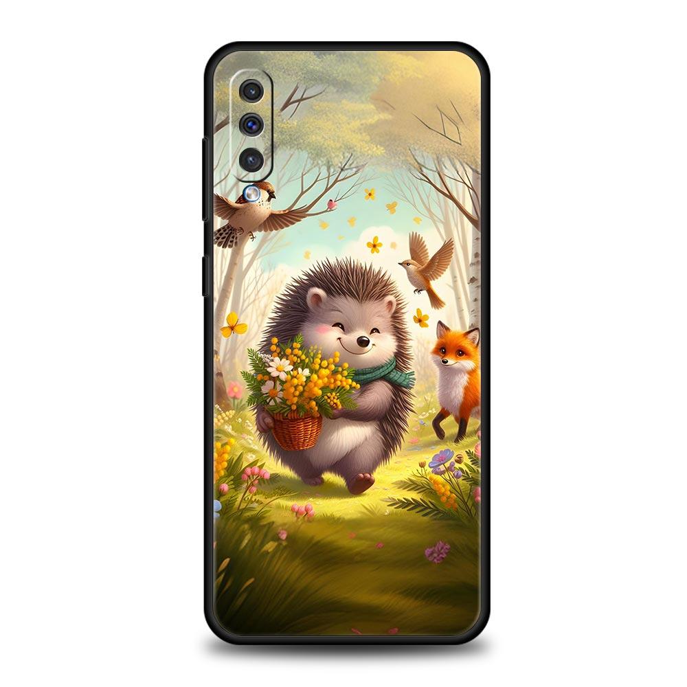 Чехол для телефона с дизайном ежика для Samsung Galaxy A56 A36 A26 A34 A17 A16 A06 A14 A12 A54 A72 A70 A24 A22 A20e A52 A50 A40 A32
