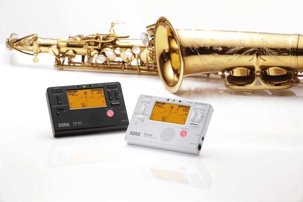 KORG Compact and Ideal for Wind Brass and Individual White TM-60 Tuner/Metronome, Portable, Beginners, Bands, Bands, Orchestras, Practice, (TM60WH)