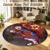 Dandadan Personalized Round Rug Support Custom Name, Soft Home Decor Mat