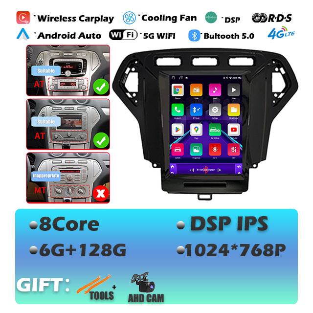 IPS Android 14 для Ford Mondeo 4 2006-2010 Carplay автомобильный радиоприемник мультимедиа видеоплеер навигация GPS стерео