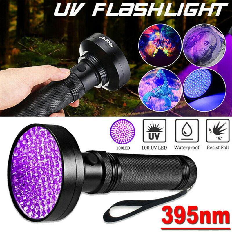100 Led Uv Ultraviolet Flashlight, Waterproof O Ring Fluorescent 395nm Inspection Lamp, For Forged