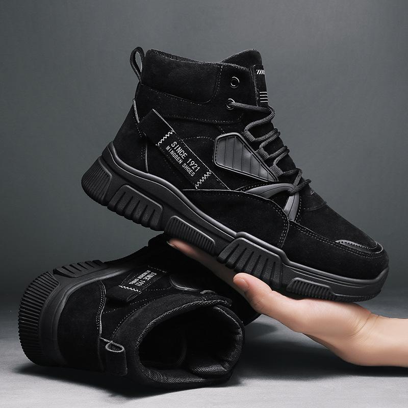 Fashion Men Boots Retro High Top Leather Booties Autumn Winter Platform Boots Outdoor Tooling Men Shoes Botas De Hombre