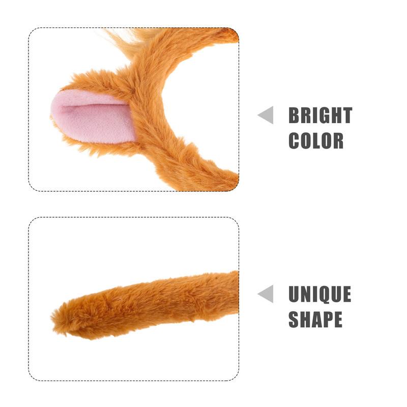 Chipmunk Plush Animal Ears Headband Tail Nose Set Halloween Party Cosplay Costume Dress Up Accessories