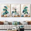 Modern Luxury Ginkgo Leaf Canva Painting Poster Gold Plants Elk Art Prints Chrismas Dekoration Picture Aesthtic Room Wall Decor